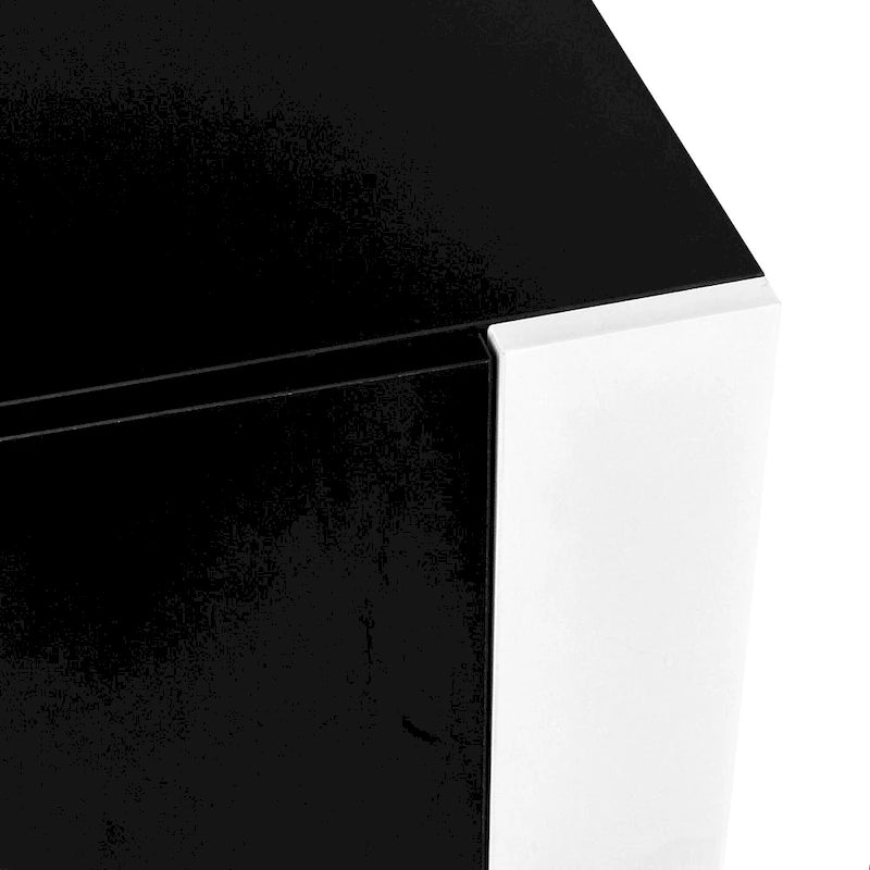 Meuble TV cheminée noir moderne de 68,1 po avec 2 grands placards pour téléviseurs jusqu'à 78 po