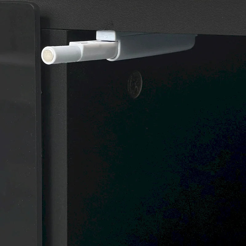 Meuble TV cheminée noir moderne de 68,1 po avec 2 grands placards pour téléviseurs jusqu'à 78 po