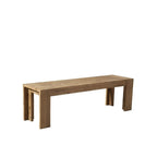 Banc de salle à manger en bois massif vieilli naturel de 58 po