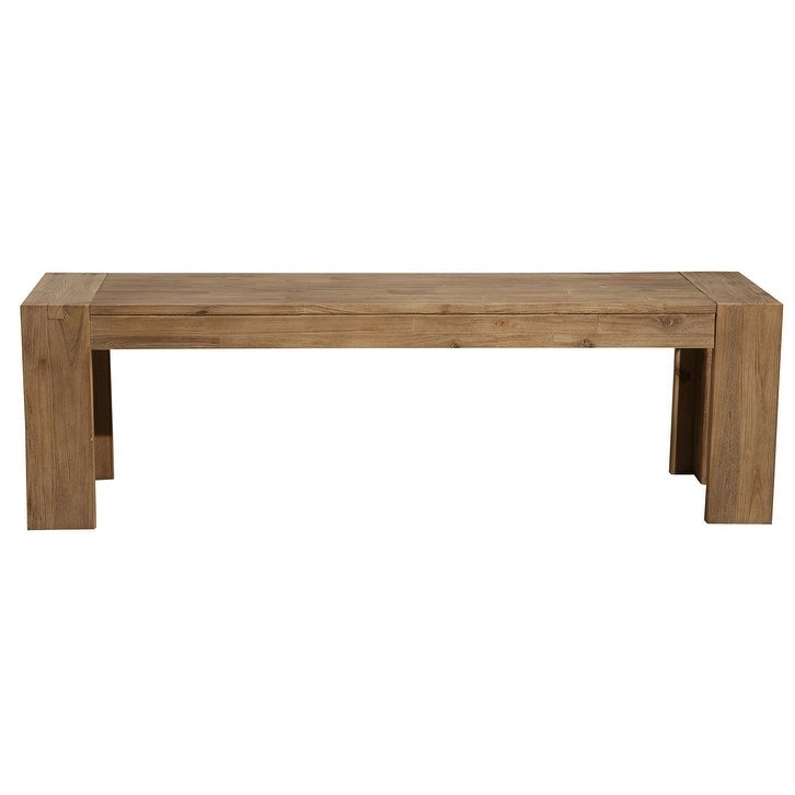 Banc de salle à manger en bois massif vieilli naturel de 58 po