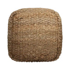Pouff Ottoman Cubique Tressé en Jute Naturelle 18"