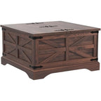 Table basse de ferme, Table basse carrée en bois pour salon