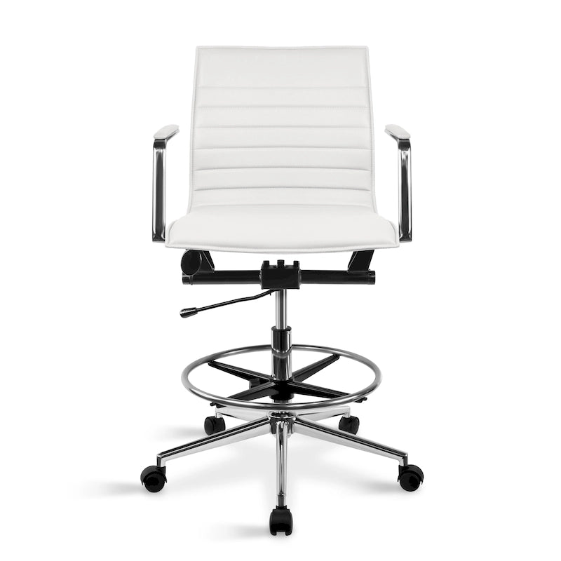 Fauteuil de dessinateur ergonomique moderne avec hauteur et repose-pieds réglables pour bureau à domicile