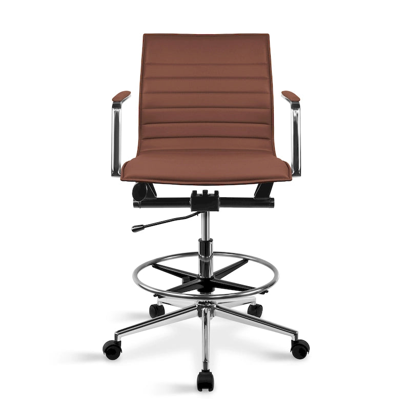 Fauteuil de dessinateur ergonomique moderne avec hauteur et repose-pieds réglables pour bureau à domicile