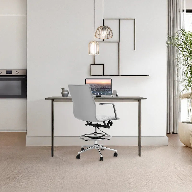 Fauteuil de dessinateur ergonomique moderne avec hauteur et repose-pieds réglables pour bureau à domicile