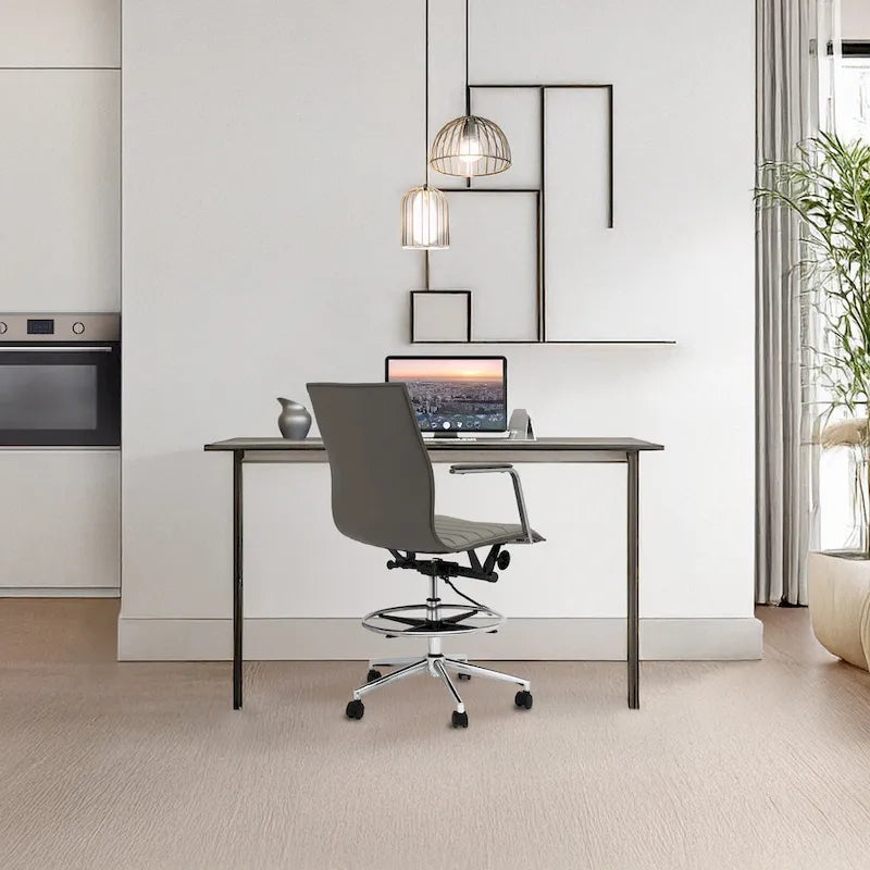 Fauteuil de dessinateur ergonomique moderne avec hauteur et repose-pieds réglables pour bureau à domicile