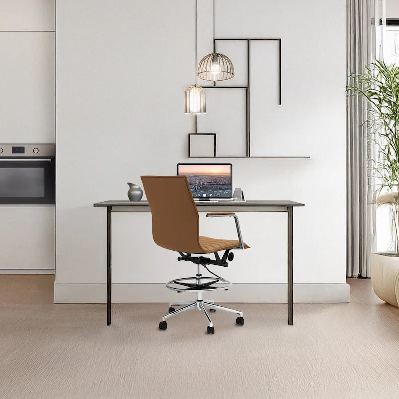 Fauteuil de dessinateur ergonomique moderne avec hauteur et repose-pieds réglables pour bureau à domicile