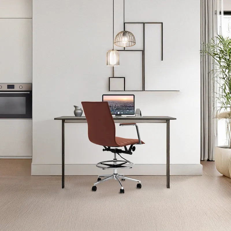 Fauteuil de dessinateur ergonomique moderne avec hauteur et repose-pieds réglables pour bureau à domicile