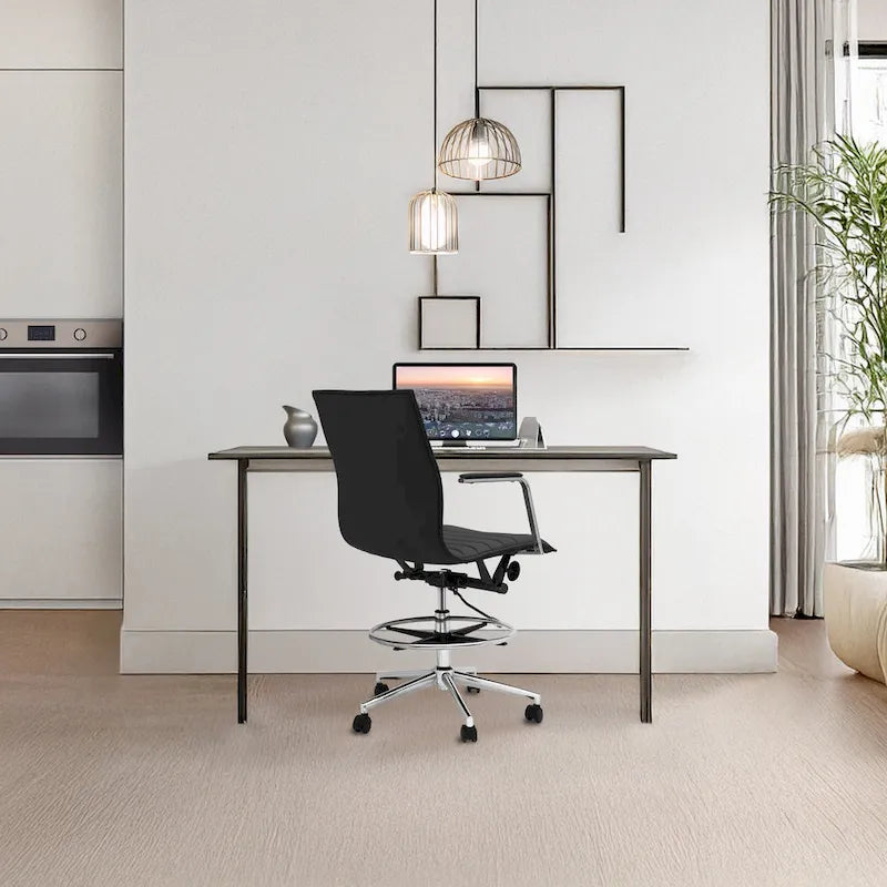 Fauteuil de dessinateur ergonomique moderne avec hauteur et repose-pieds réglables pour bureau à domicile