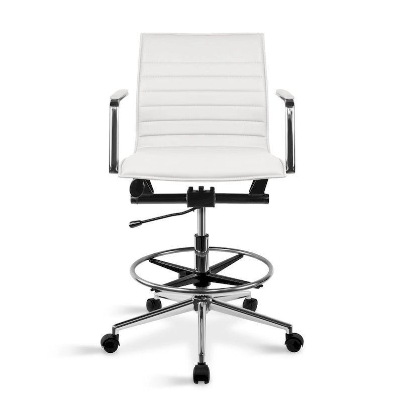 Fauteuil de dessinateur ergonomique moderne avec hauteur et repose-pieds réglables pour bureau à domicile