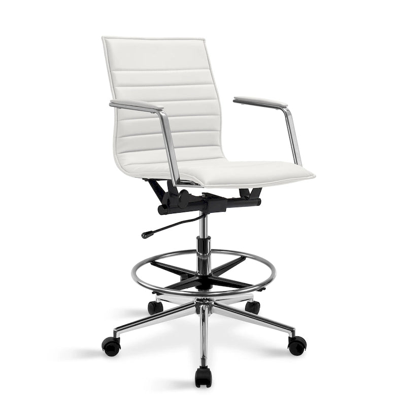 Fauteuil de dessinateur ergonomique moderne avec hauteur et repose-pieds réglables pour bureau à domicile
