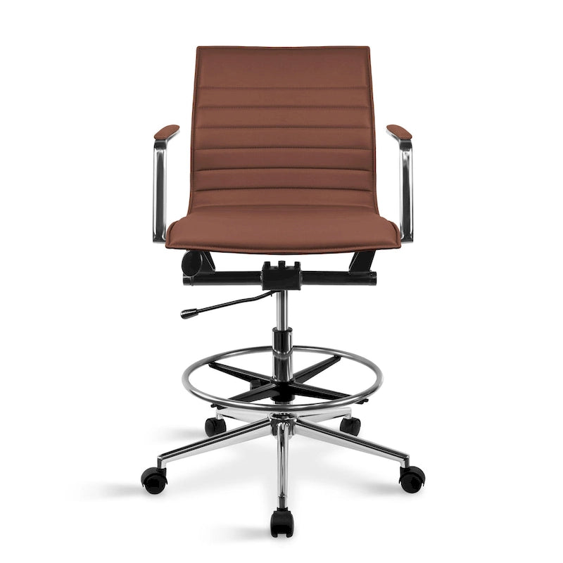 Fauteuil de dessinateur ergonomique moderne avec hauteur et repose-pieds réglables pour bureau à domicile