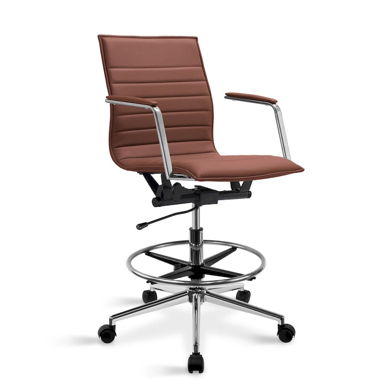 Fauteuil de dessinateur ergonomique moderne avec hauteur et repose-pieds réglables pour bureau à domicile