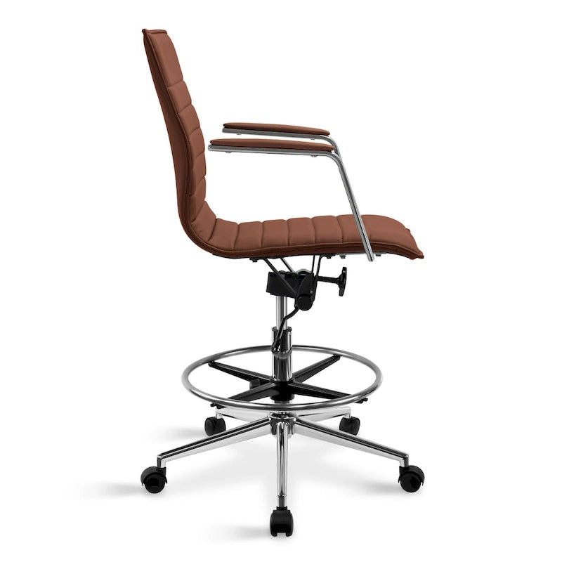 Fauteuil de dessinateur ergonomique moderne avec hauteur et repose-pieds réglables pour bureau à domicile