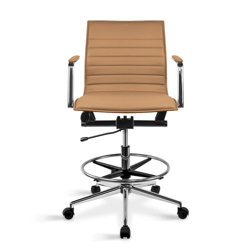 Fauteuil de dessinateur ergonomique moderne avec hauteur et repose-pieds réglables pour bureau à domicile