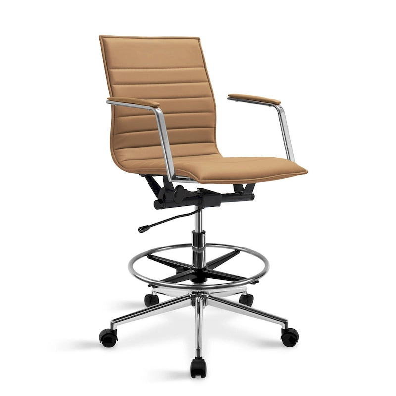 Fauteuil de dessinateur ergonomique moderne avec hauteur et repose-pieds réglables pour bureau à domicile
