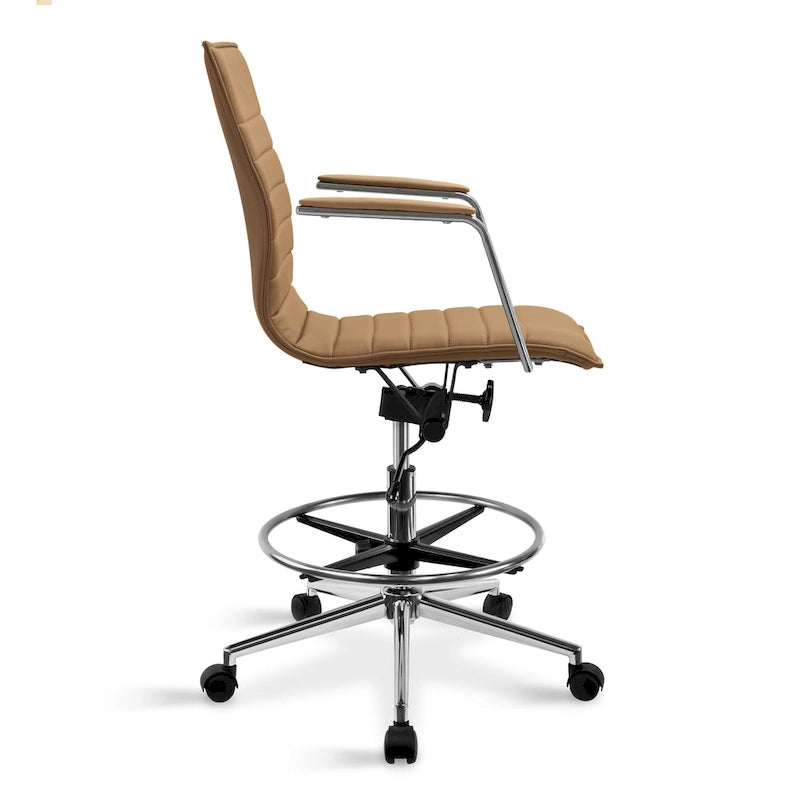Fauteuil de dessinateur ergonomique moderne avec hauteur et repose-pieds réglables pour bureau à domicile