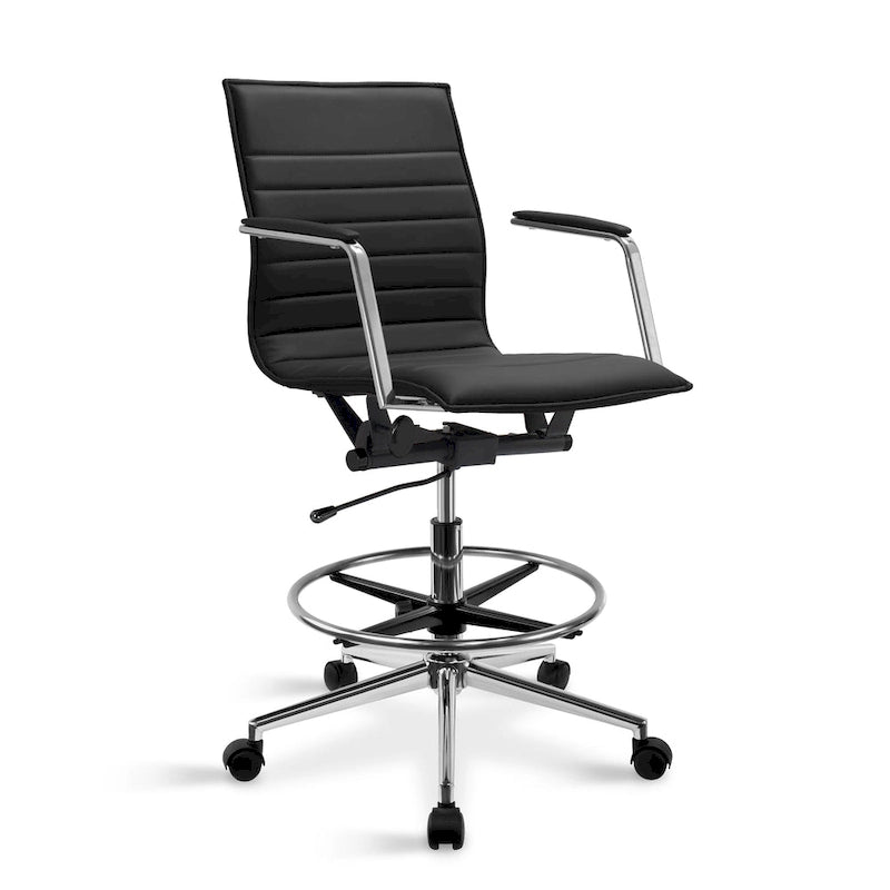 Fauteuil de dessinateur ergonomique moderne avec hauteur et repose-pieds réglables pour bureau à domicile