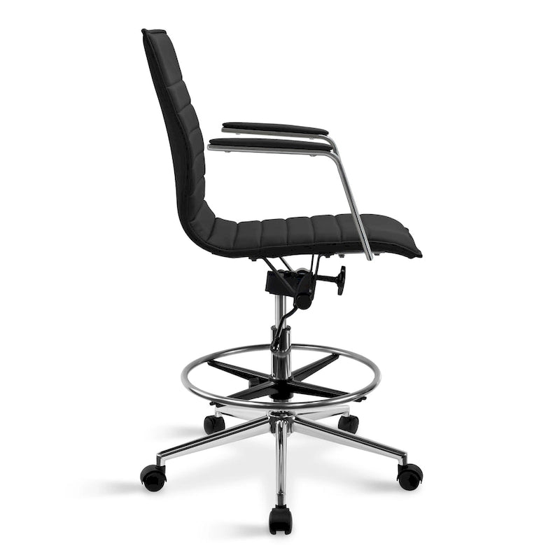 Fauteuil de dessinateur ergonomique moderne avec hauteur et repose-pieds réglables pour bureau à domicile
