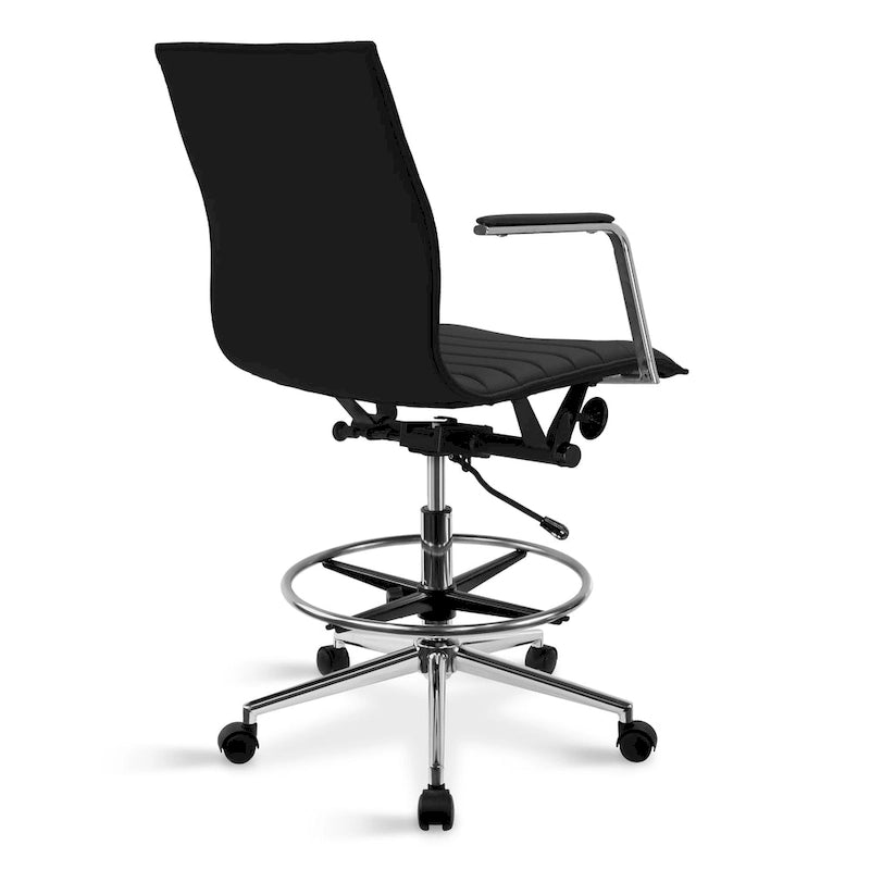 Fauteuil de dessinateur ergonomique moderne avec hauteur et repose-pieds réglables pour bureau à domicile
