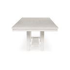 Table de salle à manger en bois blanc avec 2 rallonges, 157-218 cm