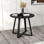 Table de salle à manger ronde en bois massif de 36 po pour 4 personnes avec pied central