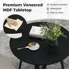 Table de salle à manger ronde en bois massif de 36 po pour 4 personnes avec pied central