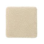 Pouff en tricot avec housse amovible, repose-pieds souple pour salon ou chambre à coucher