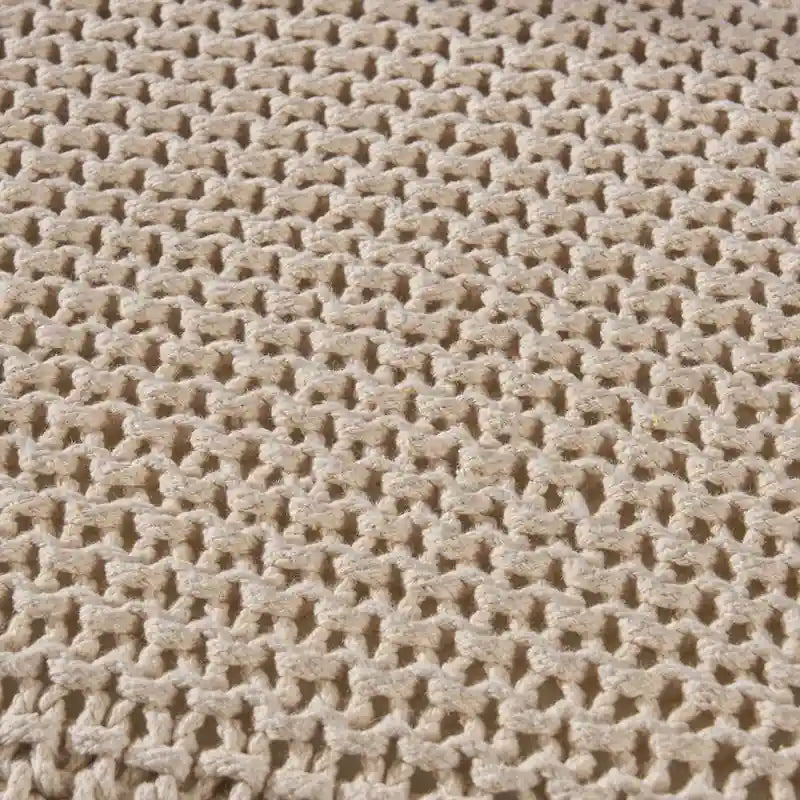Pouff en tricot avec housse amovible, repose-pieds souple pour salon ou chambre à coucher