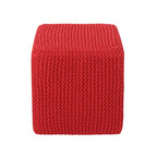 Pouff en tricot avec housse amovible, repose-pieds souple pour salon ou chambre à coucher