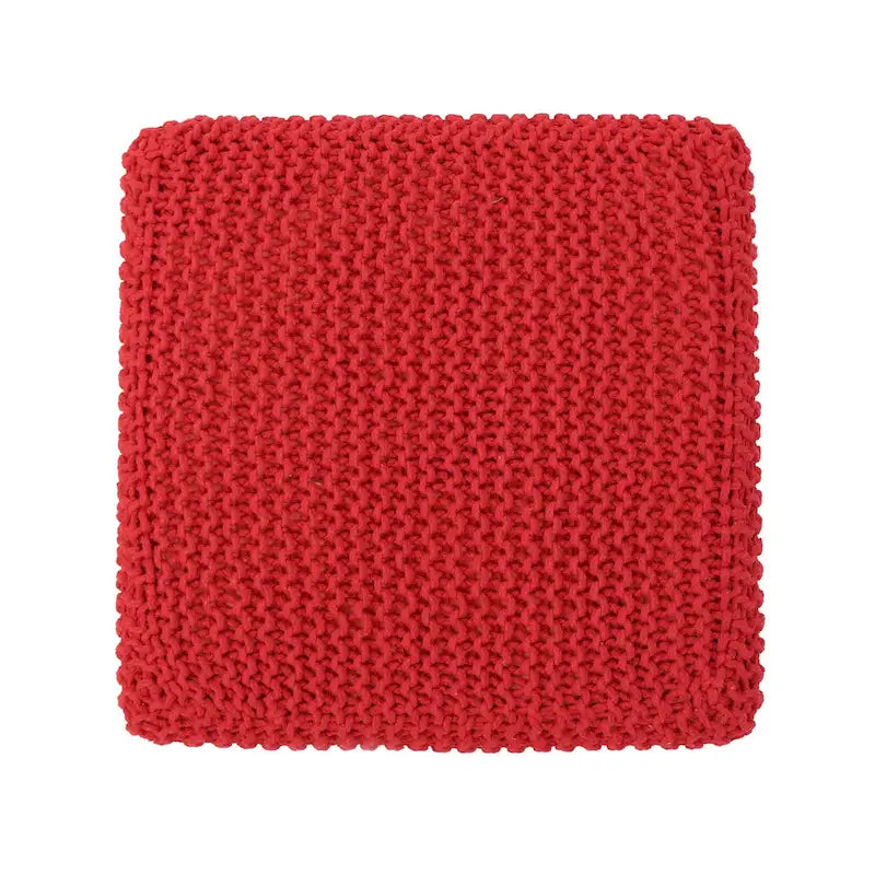 Pouff en tricot avec housse amovible, repose-pieds souple pour salon ou chambre à coucher