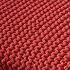Pouff en tricot avec housse amovible, repose-pieds souple pour salon ou chambre à coucher