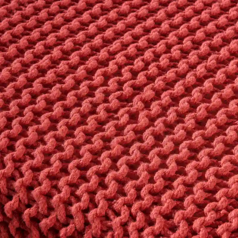 Pouff en tricot avec housse amovible, repose-pieds souple pour salon ou chambre à coucher