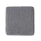 Pouff en tricot avec housse amovible, repose-pieds souple pour salon ou chambre à coucher