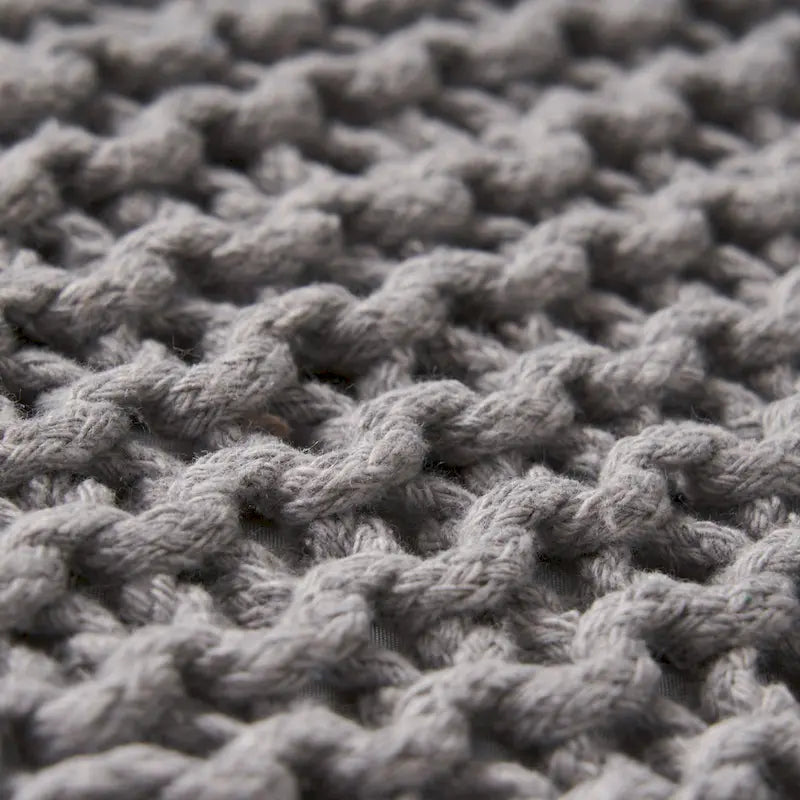 Pouff en tricot avec housse amovible, repose-pieds souple pour salon ou chambre à coucher