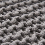 Pouff en tricot avec housse amovible, repose-pieds souple pour salon ou chambre à coucher