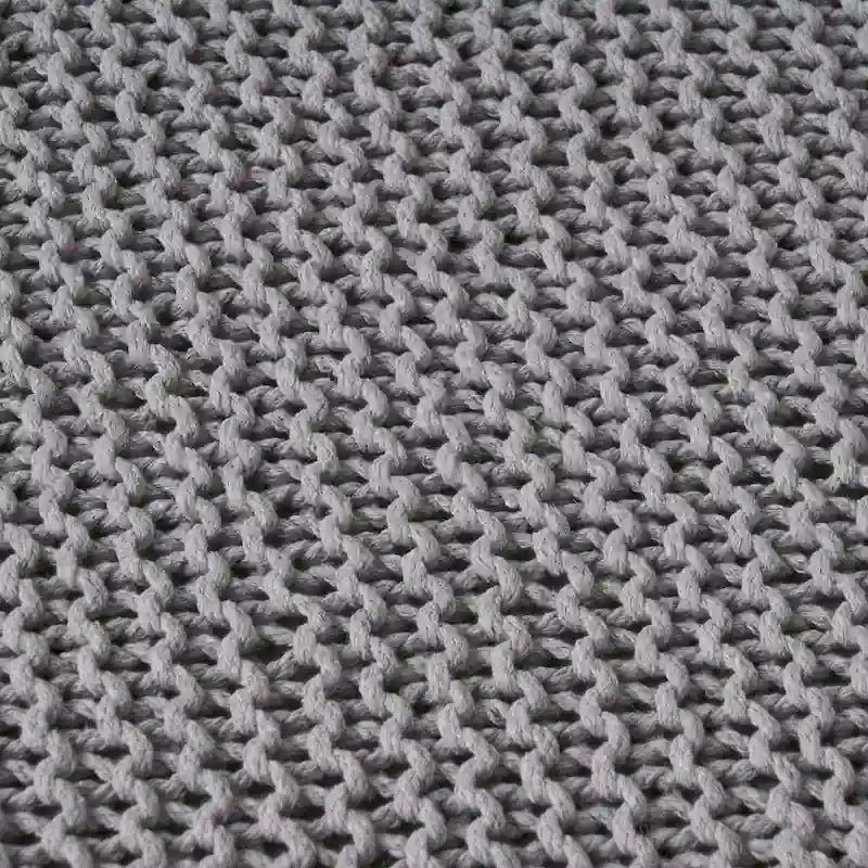 Pouff en tricot avec housse amovible, repose-pieds souple pour salon ou chambre à coucher