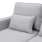 104 Canapé moderne 4 places en tissu lin avec poches accoudoirs et 4 coussins