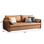 Canapé-lit convertible en cuir végétalien de 166 cm avec cadre en métal pour salon ou chambre d'amis