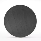 Table basse ronde de 40 po en bois massif avec piédestal et base sculpturale pour salon