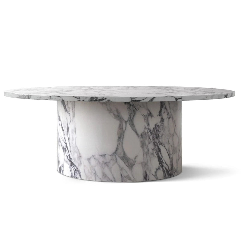 Table basse ronde de 40 po en bois massif avec piédestal et base sculpturale pour salon