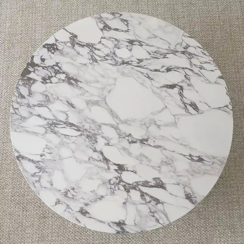 Table basse ronde de 40 po en bois massif avec piédestal et base sculpturale pour salon