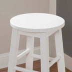 Tabouret de bar fixe sans dossier avec pieds en bois massif et finition naturelle, hauteur d'assise 29 po