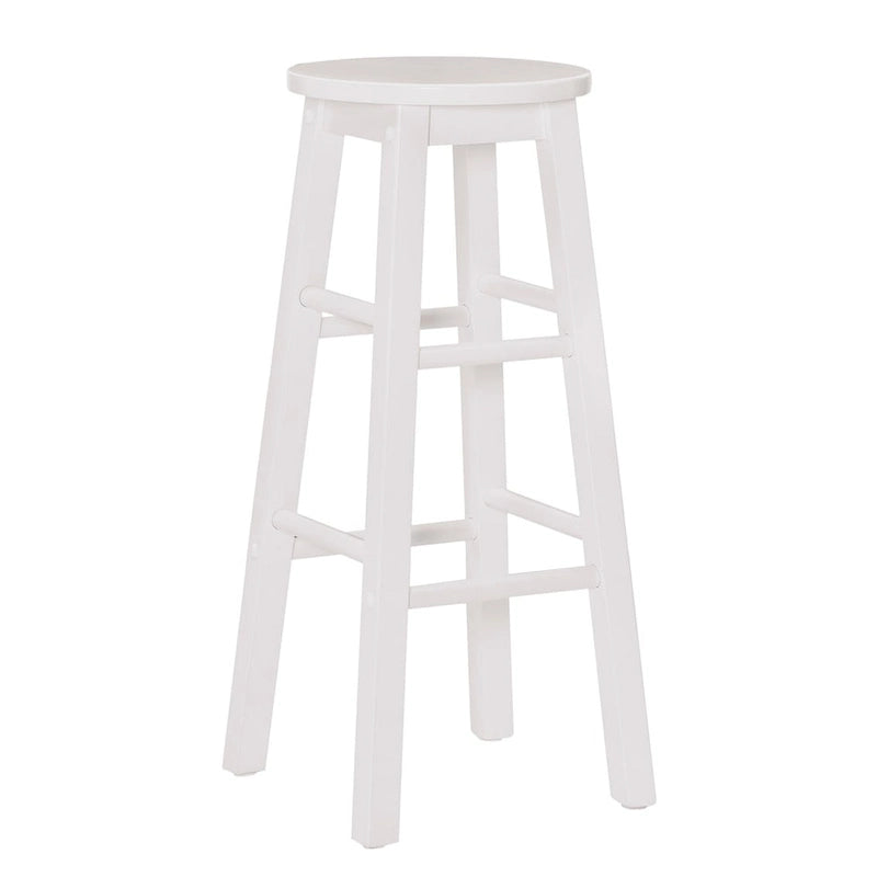 Tabouret de bar fixe sans dossier avec pieds en bois massif et finition naturelle, hauteur d'assise 29 po