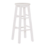 Tabouret de bar fixe sans dossier avec pieds en bois massif et finition naturelle, hauteur d'assise 29 po