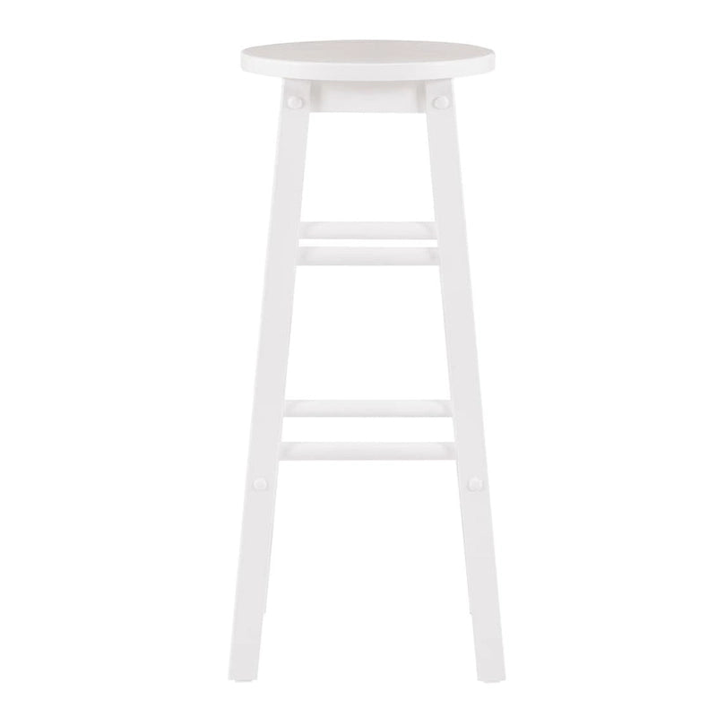 Tabouret de bar fixe sans dossier avec pieds en bois massif et finition naturelle, hauteur d'assise 29 po