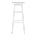 Tabouret de bar fixe sans dossier avec pieds en bois massif et finition naturelle, hauteur d'assise 29 po