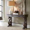 Bellamy Traditional Weathered Peppercorn Storage Console Table