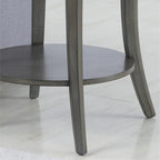 Table d'appoint ovale contemporaine avec étagère, Grise