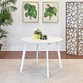 Roundhill Furniture Roma Contemporary White Round Dining Table